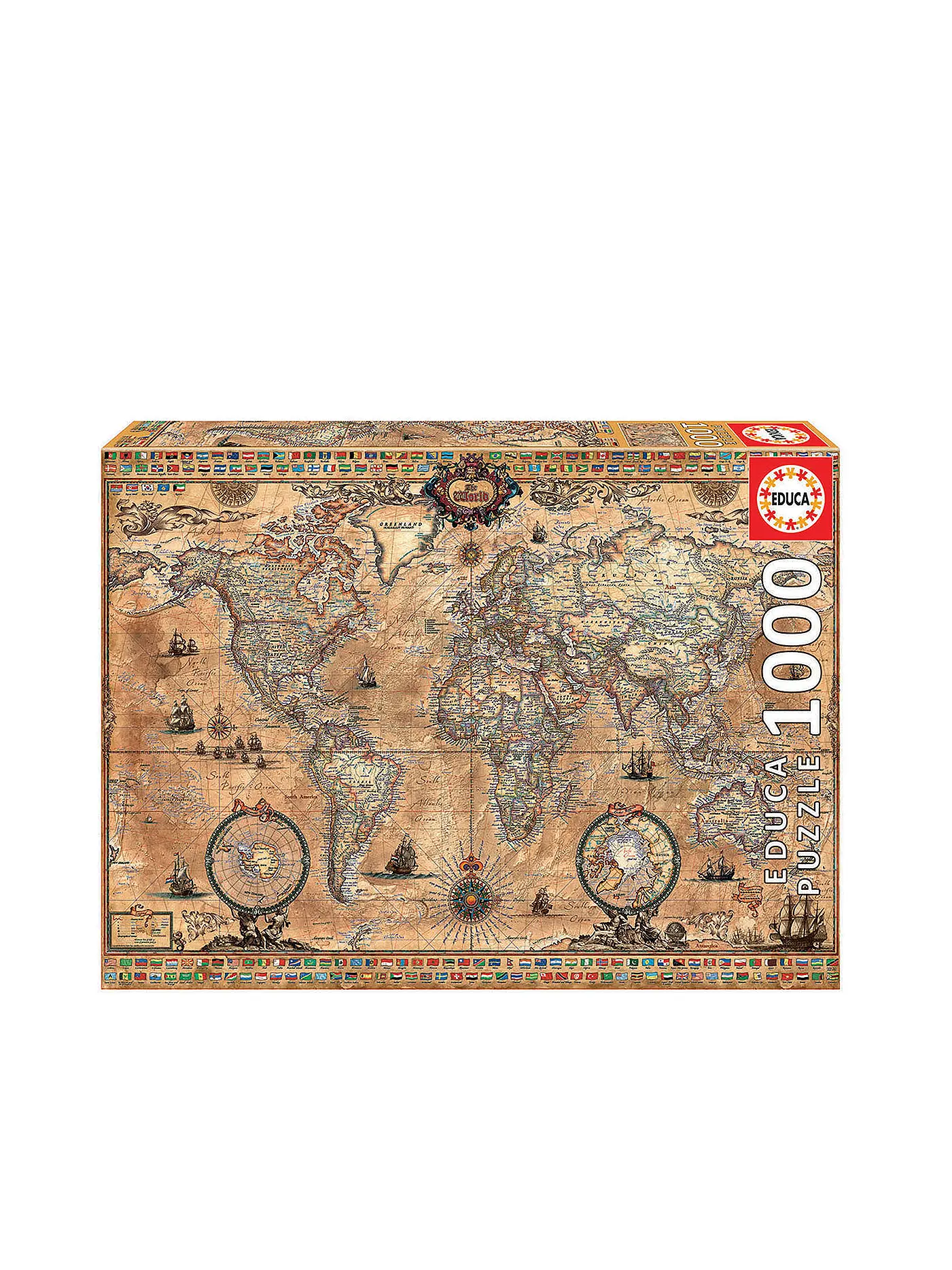 EDUCA | Puzzle - Antike Weltkarte 1000 Teile | 